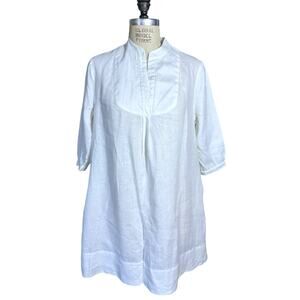 Sleepy Jones 100% Linen Bright White Tunic Dress Size Small